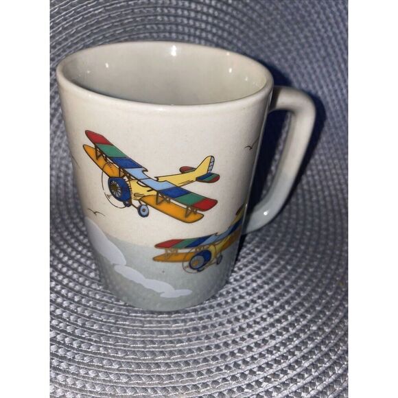 Vintage Otagiri Mug With Bi Planes Aircraft Aviation Biplane Made in Japan - Picture 1 of 6